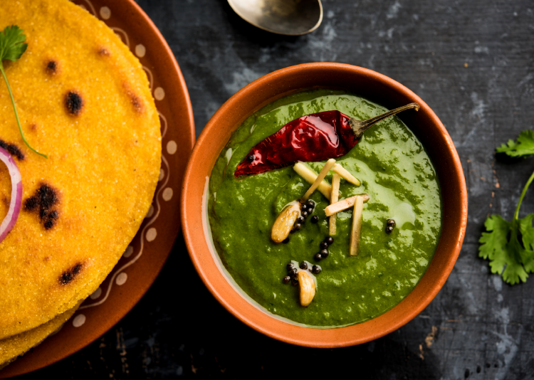 Makke Di Roti and Sarson Ka Saag are the finest examples of carbs with Indian curries.