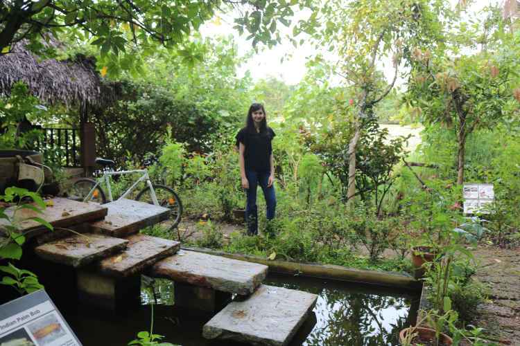 Shristi Patni at the Butterfly Garden, Coconut Lagoon.