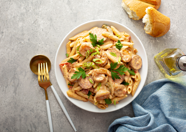 Cajun Shrimp and Sausage Penne Pasta Recipe