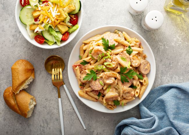 Cajun Shrimp and Sausage Penne Pasta