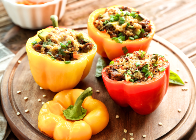 Mushroom and Quinoa Stuffed Peppers